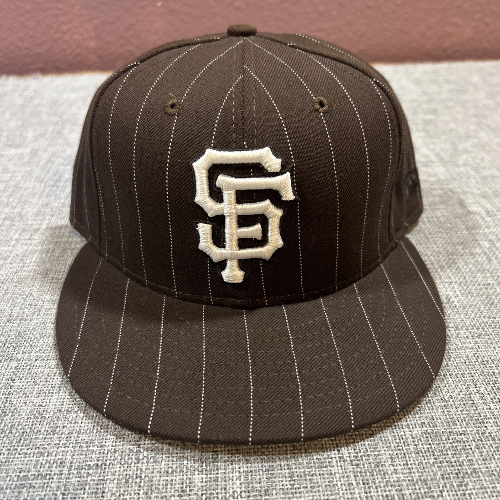 Vtg San Francisco Giants Hat Cap New Era 7 1/4 Wool USA Made 59Fifty Pinstripe